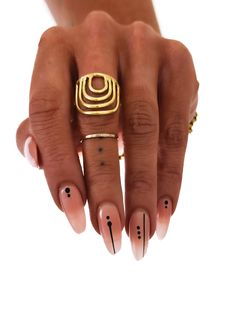 pebby forevee Ring Gold / Flexible Fit HIERARCHY STATEMENT RING Jewelry Casual, Gold Statement Ring, Fun Easy, Layering Pieces, Statement Ring, Ring Gift, Cool Shirts, Statement Rings, Final Sale