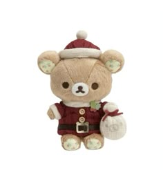 a brown teddy bear wearing a red outfit