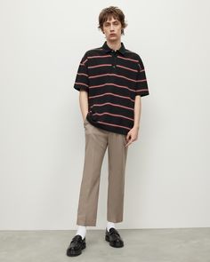 How To Style Oversized Polo, Cropped Polo Shirt Outfit Men, Polo Stripes Outfit Men, Summer Polo Outfits Men, Stripe Polo Shirt Outfit Men, Collar Shirt Outfits Men, Oversized Polo Shirt Outfit Men, Pink Polo Shirt Outfit Men, Red Polo Shirt Outfit Men