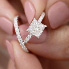 ad eBay - Find many great new & used options and get the best deals for 2.43Ctw Princess Cut Moissanite Bridal Set Engagement Ring 14k White Gold Plated at the best online prices at eBay! Free shipping for many products! Cushion Cut Wedding Rings, Moissanite Wedding Set, Couples Ring, Wedding Rings Princess Cut, Princess Cut Moissanite, Moissanite Bridal Sets, Diamond Collection, Princess Cut Engagement Rings, Princess Cut Rings