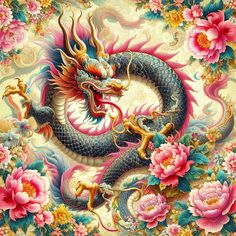 Dragon. Дракон 1000 Puzzle, Chinese Dragons, Nightmare Before Christmas Wallpaper, Dragon Images, Psychic Development, Acrylic Gems, Mosaic Artwork, Gems Art, Hur Man Målar