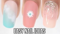 EASY nail ideas! summer nail art YouTube Diy Summer Nails, Easy Summer Nail Art, Nail Ideas Summer, Easy Nail Ideas, Beach Themed Nails, Easy Nail Designs Summer, Designs Aesthetic, Beach Nail Art, Beach Nail Designs