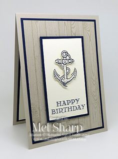 a birthday card with an anchor on it