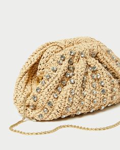 Loeffler Randall | Bailey Natural/Clear Dome Clutch l Clutches l Handbags Elegant Natural Evening Bag, Chic Beige Embellished Evening Bag, Natural Crochet Clutch Bag For Evening, Elegant Natural Clutch For Party, Elegant Natural Color Clutch For Party, Elegant Natural Color Party Clutch, Luxury Beige Crochet Bag For Evening, Natural Crochet Evening Clutch Bag, Luxury Beige Crochet Evening Bag