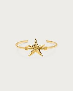 Gold Starfish Bangle
| En Route Jewelry | En Route Jewelry Beachy Jewlery, Chunky Gold Bracelet, Funky Jewellery, Beachy Bracelets, En Route Jewelry, Fishing Bracelet, Beachy Jewelry, The Bangles, Summer Life