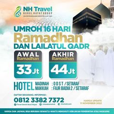 Paket Umroh Ramadhan 2023 Murah
#UmrohBahagia bersama @travelumrohnh
https://nhumroh.com

Kantor Malang:  https://goo.gl/maps/sWEATbGjfFowUVeD7 Travel Poster Design, Real Estates Design, Instagram Template Design, Islamic Posters, Islamic Design, Group Travel, Creative Advertising, Makkah, Malang