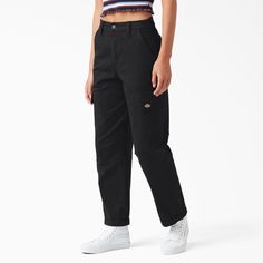 Dickies Cropped Pants, Dickies Black Cargo Pants, Dickies Women Pants, Black Dickies Cargo Pants Outfit, Womens Dickies Pants, Cargo Work Pants Women, Black Dickies Pants Outfits Women, Dickies Cargo Pants Outfits Women, Womens Dickies Outfit