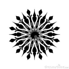 an abstract black and white flower design on a white background stock photo - image 5197