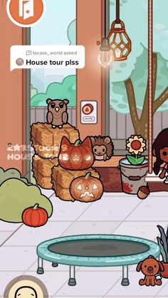 an animal house tour is shown in this screenshot from the game, which features various animals and plants