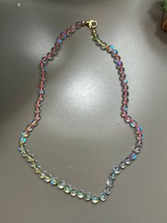 Rainbow Moon: moonstone with neon silk knotting. Can be made in all sizes and with other colored silk knotting. A portion of the proceeds will be donated to Bring Them Home Now. Moon Rainbow, Knotted Necklace, Bring Them Home, Neon Rainbow, Knot Necklace, Rainbow Moonstone, Halloween Shopping, Moonstone, Favorite Jewelry