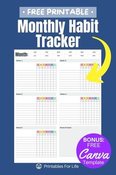 the free printable month habit tracker for kids