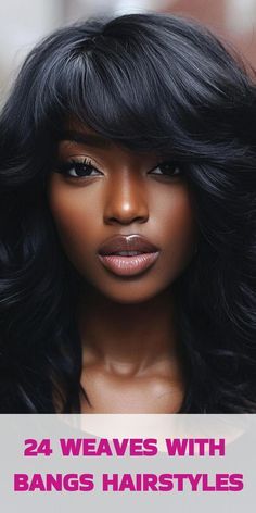 Discover 24 beautiful weaves with bangs hairstyles that combine classic and contemporary elements. Whether you like voluminous curls or sleek, straight bangs, these hairstyles will enhance your look with elegance and flair. Face Framing Bangs Shoulder Length, Versatile Sew In Weave Hairstyles, Layered Bob Hairstyles For Black Women, Sew In With Bangs, Bangs For Long Hair, Wavy With Bangs, Bold Hairstyles, Sew In Weave Hairstyles, Black Hairstyles With Weave