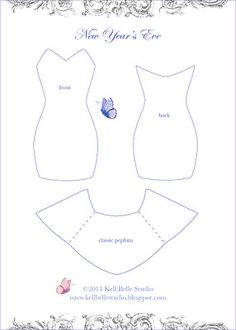 the front and back of a dress pattern