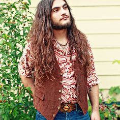 1970s Hippie Fashion | ... men’s vest // button up // hippie rocker By img2.etsystatic.com Hippie Fashion Men, Hippie Outfits 70s, 1970s Outfits, 70s Fashion Hippie, Hippie Men, Bohemian Style Men, Hipster Hairstyles, Casual Attire For Women