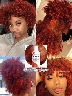 Strike Hair Colour, Hair Color For Fall Black Women, 350 Natural Hair Color, Hair Dye Ideas For Dark Skin Black Women, Ginger And Light Brown Hair, Copper Red Natural Hair Black Women, Burnt Ginger Hair, Multi Colored Dyed Hair, Ginger Shades Hair Colors