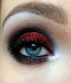 Red black look devil holloween makeup Devil Makeup, Angel Makeup, Devil Halloween, Devil Costume, Black Look, Halloween Makeup Ideas, Brown Eyed Girls, Goth Makeup, Makeup Artistry