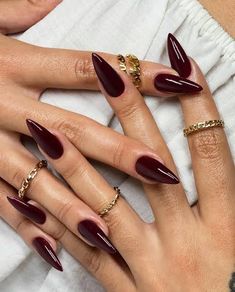 Press On Acrylic Nails, Fake Nail Tips, Wine Nails, Glitter Gradient, Nagellack Trends, Long Stiletto, Work Nails, Classy Acrylic Nails, Nail Sets