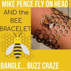 Bee bracelet Jewely is all the Rage---Thank you Mike Pence. Honey comb jewelry, Bee bangle Fashion Jewelry Accessories #Beebracelet #Beebangle #afflink Ladybug Jewelry, Real Star, Personalized Leather Bracelet, Dragonfly Jewelry, Insect Jewelry, Butterfly Jewelry, The Bee