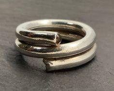 Vintage Sterling Wrap-Around Band Ring, UK Size O1/2, US Size 7 1/4, EU Size 54 1/2, Natural Gemstone, Front Max Length 10.9mm, Weight 14.34 Grams, Lovely Condition Stacked Jewelry, Sterling Silver Hoop Earrings, Vintage Band, Hinged Bangle, Sterling Silver Hoops, Silver Hoops, Silver Hoop Earrings, Wrap Around, Band Ring