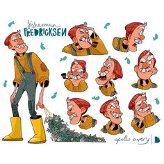 cartoon character poses and expressions for animation