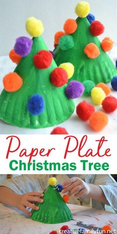 paper plate christmas tree craft for kids to make