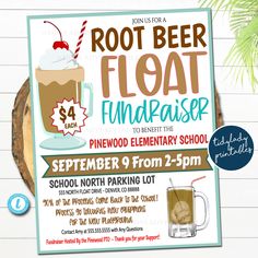 a flyer for root beer float fundraiser