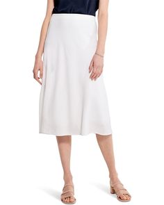 NIC+ZOE Rumba Linen Slip Skirt | Zappos.com Modern A-line Lined Skirt, Fitted Mid-length Summer Skirt, Flattering Midi Skirt For Summer, Chic A-line Bottoms For Daywear, Flattering Knee-length Lined Skirt, White Relaxed Fit Midi Pencil Skirt, Classic Midi-length Bottoms For Summer, White Midi Length Pencil Skirt For Summer, Daywear Knee-length Stretch Skirt