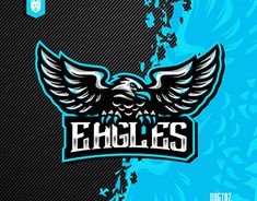 the eagles logo on a blue background