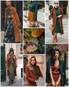 Autom Outfits For Women, Earth Tone Outfits Midsize, Fall Winter Palette, Warm Autumn Outfits Color Palettes, Dark Autumn Winter Outfits, Dark Autumn Dress, Dark Autumn Style Outfit, Orange Capsule Wardrobe, Autumn Colour Palette Outfits