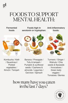 Nutrition For Gut Health, Best Food For Your Gut, Gut Health Brain Health, Foods High In Tryptophan, Foods To Support Nervous System, Best Foods For Brain Health, But Healing Foods, Gut Health And Serotonin