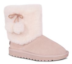 Snuggle your feet and ankles with this fuzzy, warm sheepskin cuffed boot featuring fun pom-pom detailing. From Cloud Nine Sheepskin. Dollette Shoes, Christmas Disney Outfits, Coquette Winter, Snow Outfits, Fuzzy Boots, Christmas Disney, Disney Outfit, Snow Outfit, Cloud Nine