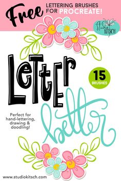 the front and back cover of a freebiet for procreate letter lettering