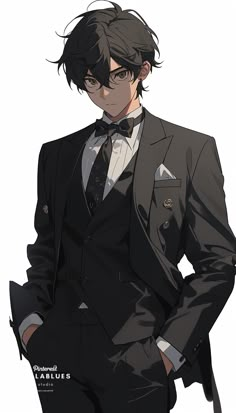 an anime character in a suit and tie