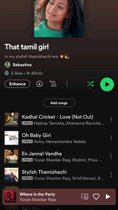 an iphone screen with the text that tamil girl on it