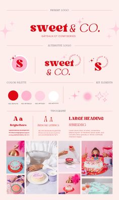 the website for sweet and co is displayed