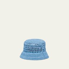 Prada bucket hat in cutout raffia and straw Flat crown Downturned brim  Logo on font  Raffia/straw Made in Italy Spring Straw Bucket Hat, Vacation Bucket Hat With Woven Detail, Woven Summer Bucket Hat, Spring Bucket Straw Hat, Summer Bucket Hat In Straw, Woven Bucket Hats For Summer, Summer Bucket Straw Hat For Spring, Adjustable Bucket Straw Hat For Beach, Spring Straw Sun Hat With Bucket Shape