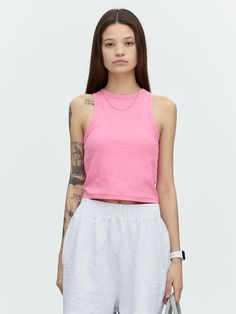 This is a trendy and casual top by MENASOO that is made out of high quality and sturdy material. With distinctive mood of the design and comfortable wear, you can style it for your casual daily outfit.- Fabric with excellent shape retention- Detachable bra caps for easy wash- Sporty and casual mood Pink Tank Top, Cami Tanks, Casual Top, Daily Outfits, Casual Tops, Spandex, Top Outfits, Tank Tops, Bra