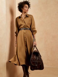 Belted Tencel Shirtdress | Banana Republic Factory Chic Long Shirt Dress For Formal Occasions, Elegant Long Shirt Dress For Work, Chic Long Shirt Dress For Workwear, Chic Long Shirt Dress For Casual Wear, Elegant Long Casual Shirt Dress, Elegant Long Shirt Dress For Day Out, Banana Republic Outfits, Cozy Outfit Ideas, European Travel Outfit