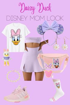 Daisy Disney bound for Disney World. Comfortable disney outfit. Cute Disney outfit. Daisy duck outfit. Fanny pack with disney patches. Daisy nuimo. Donald Duck Bounding, Cute Disney Summer Outfits, Disney Women Outfits, Disney Princess Outfits For Disneyland, Comfortable Disney World Outfits, Daisy Duck Outfit, Spring Disney Outfits, Daisy Duck Inspired Outfit, Disney Bound Outfits Summer