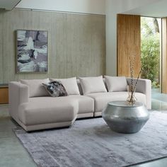 boucle fabric sofa in a natural colour Corner Chaise, Interiors Inspiration, Deep Seat Cushions, Neutral Interiors, Pillow Styling, Chaise Sofa, Left Hand, Interior Inspiration