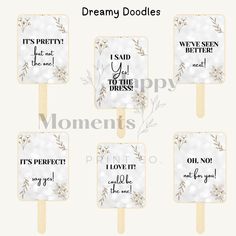 four ice cream pops with different sayings on them