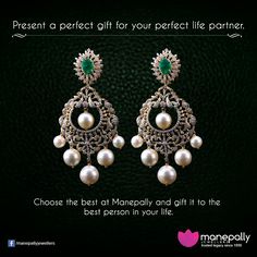 Choose the best at Manepally Jewellers​ and gift it to the best person in your life. Diamond Hangings, Diamond Earrings Indian, Wedding Jewellery Designs, Earrings Diamonds, Indian Jewelry Earrings, Buy Gold Jewelry, Diamond Pendants Designs, Diamond Earrings Design, Lucky Jewelry