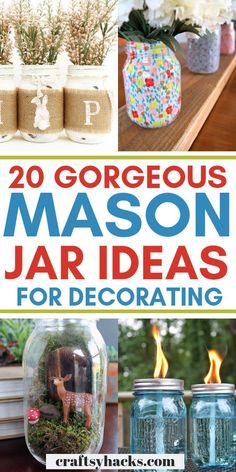 mason jar crafts for decorating with text overlay