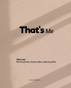 a book cover with the words that's me in black and white on it