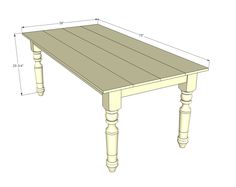 a table with measurements for the top and bottom legs, on a white background is shown