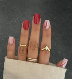 Red Summer Nails, Unghie Sfumate, Red Acrylic Nails, Smink Inspiration, Simple Gel Nails, Casual Nails, Simple Acrylic Nails, Makijaż Smokey Eye, Cute Gel Nails