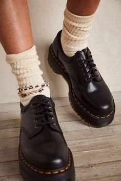 8053 Quad Oxfords | Free People Doc Martens Outfit Street Style, Doc Oxfords, Oxford Shoes Outfit Women's, 8053 Quad, Ruffle Sock, Platform Oxford Shoes, Oxfords Outfit, Platform Oxfords, Oxford Platform Shoes