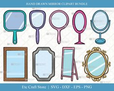 a set of mirror clipart bundle