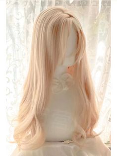 This price is for a wig only, others are not included. Hair Color:BlondeHair Length:Under Bust LengthWig Details:Heat-resistant Synthetic Fiber / Wavy Long Bright Blonde Hair, Swoosh Hair, Top Styles For Women, Korean Hair Trends, Blond Wavy Hair, Strawberry Blonde Wig, Angelic Hair, Blond Wigs, Pretty Wig