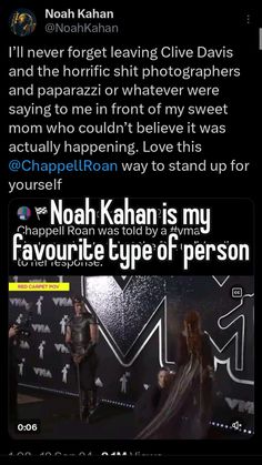 an image of two people standing in front of a black background with the caption noah kahan is my favorite type of person